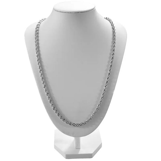 Rope Chain Silver Color Necklace