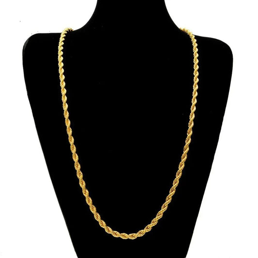 Rope Chain Gold Color Necklace