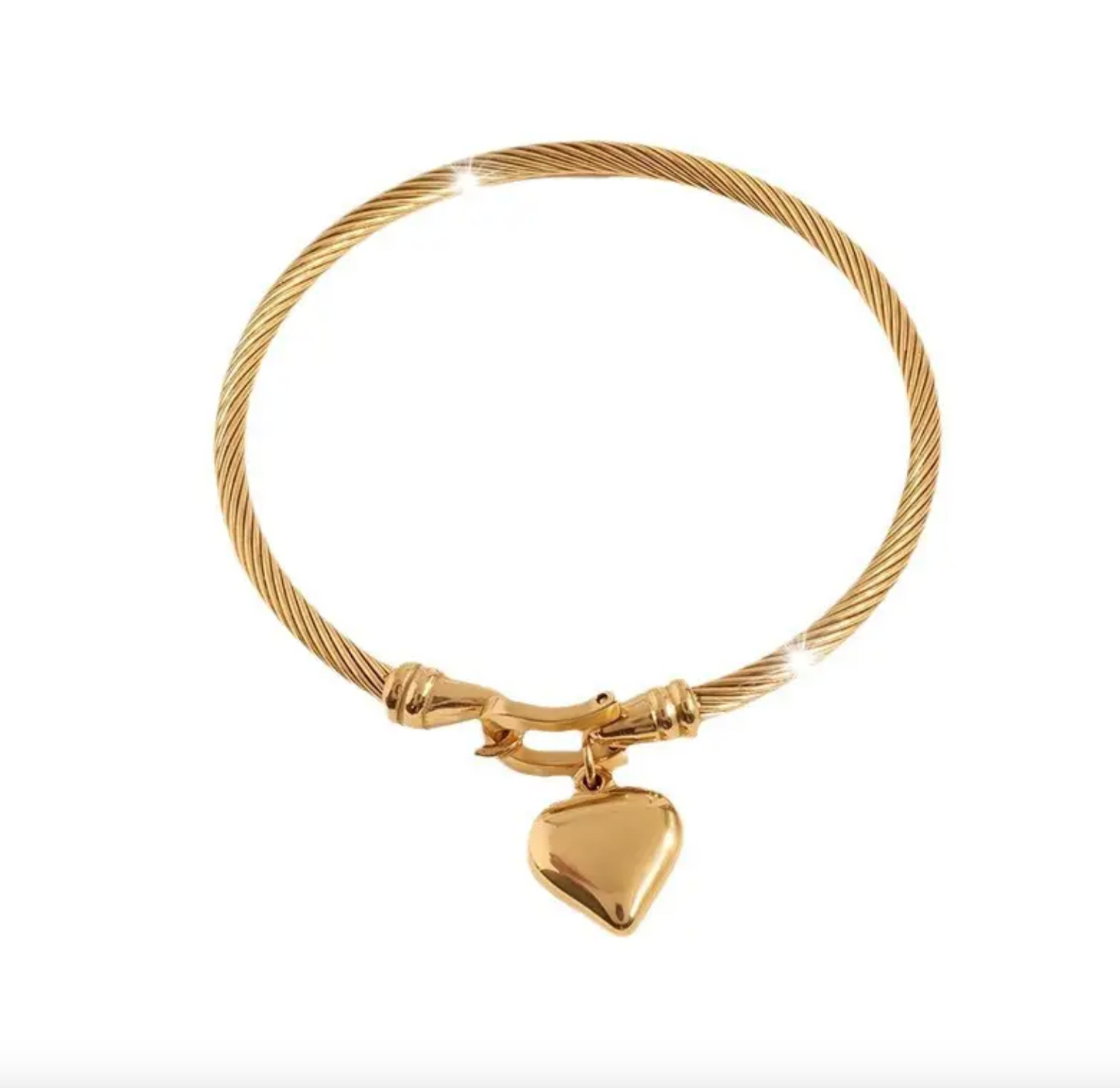 Gold Plated Heart Hook Bracelet