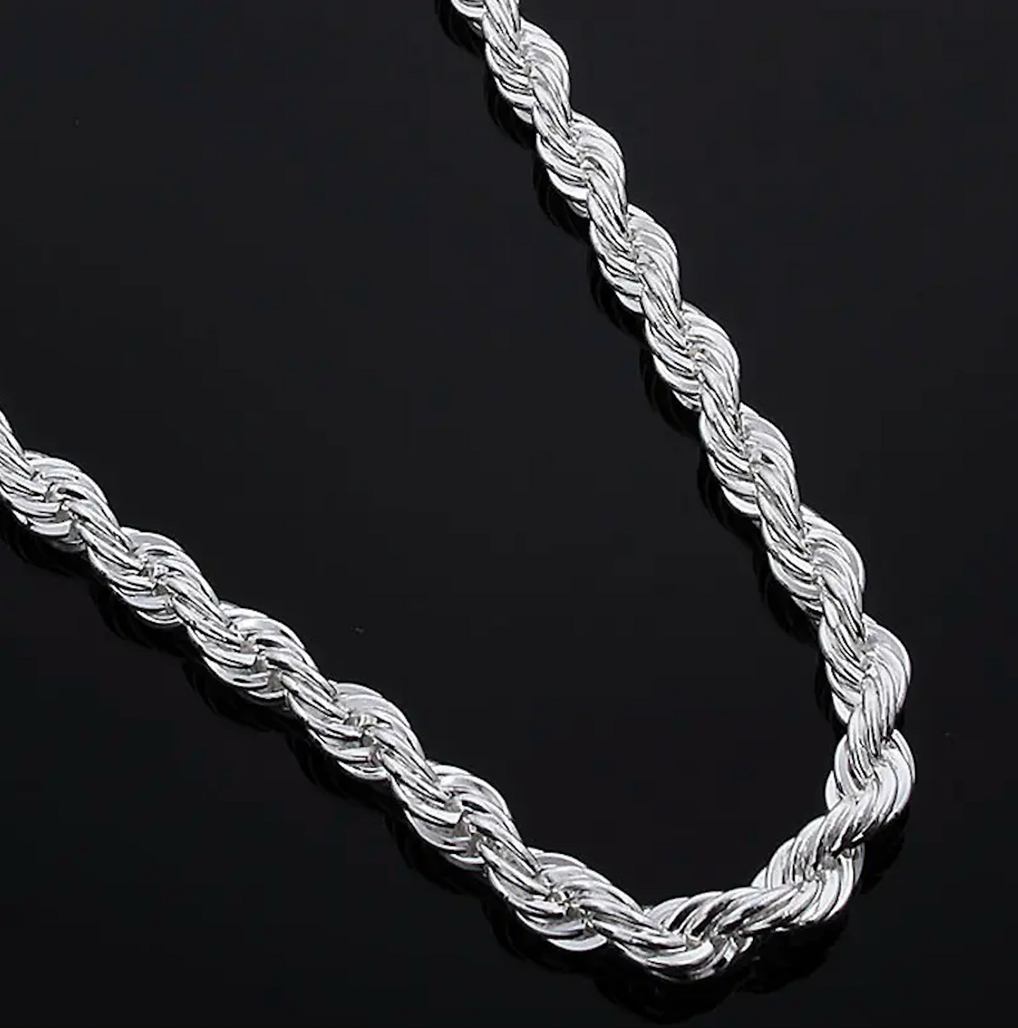 Rope Chain Silver Color Necklace