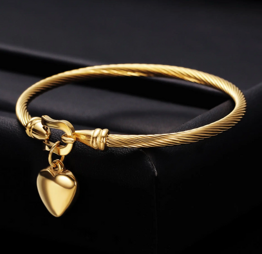 Gold Plated Heart Hook Bracelet