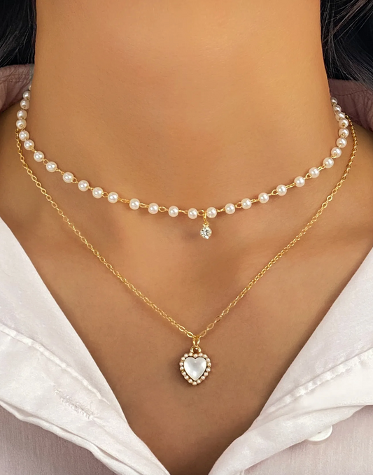 Pearl Double layer Choker Necklace