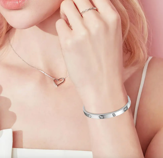 Crystal Cubic Zirconia Silver Bracelet