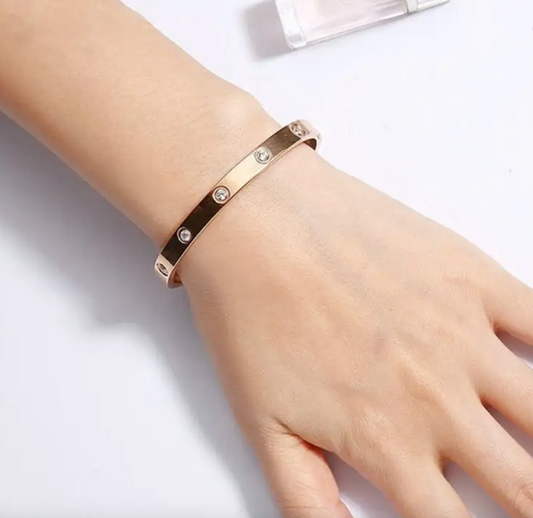 Crystal Cubic Zirconia Rose Gold Bracelet