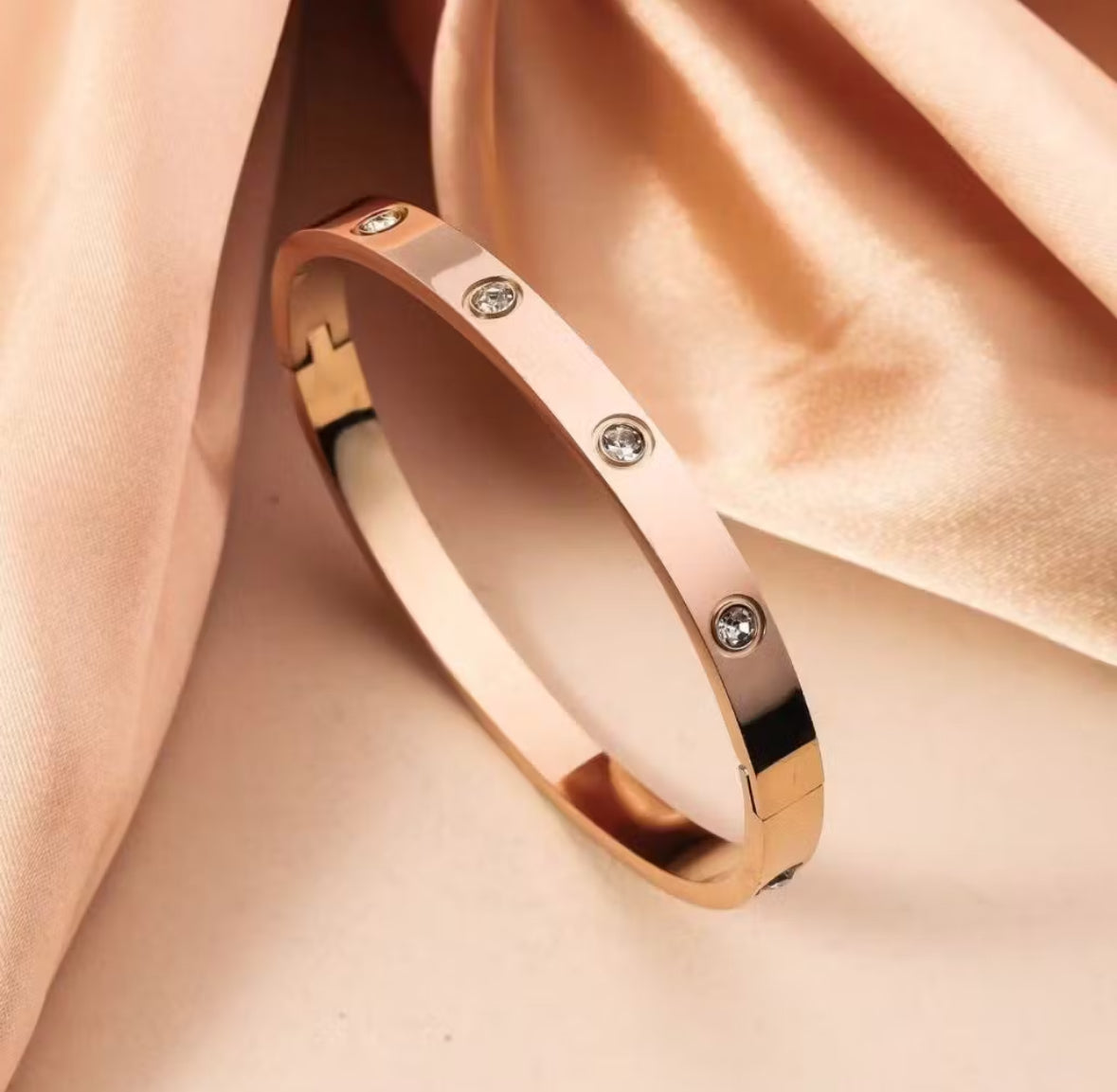 Crystal Cubic Zirconia Rose Gold Bracelet