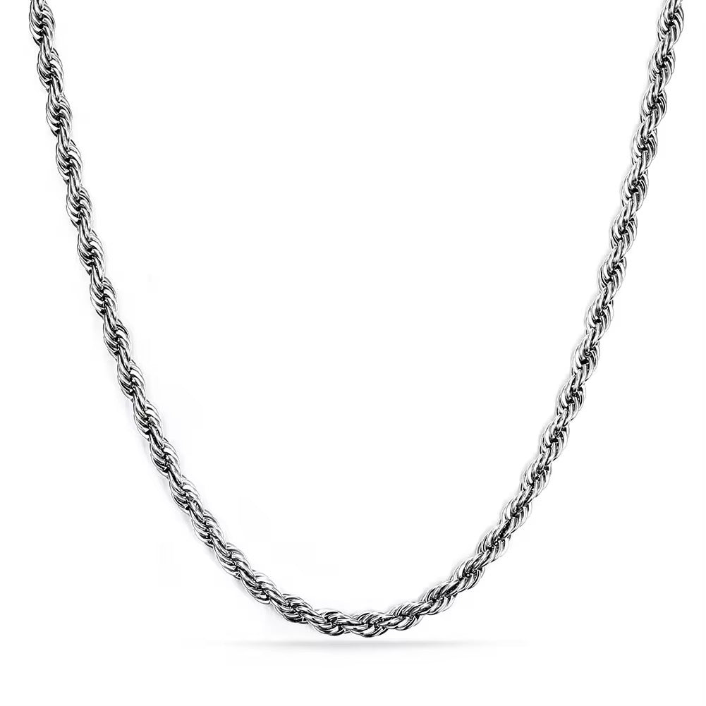 Rope Chain Silver Color Necklace