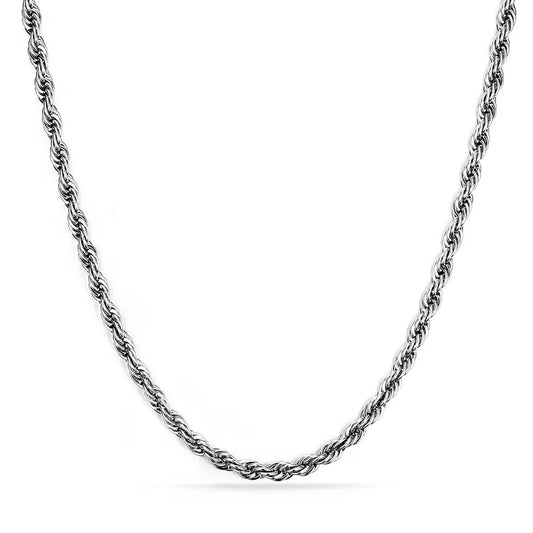 Rope Chain Silver Color Necklace