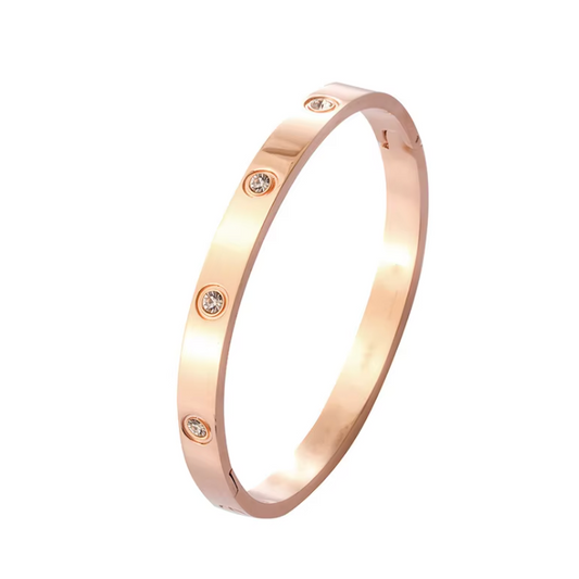 Crystal Cubic Zirconia Rose Gold Bracelet