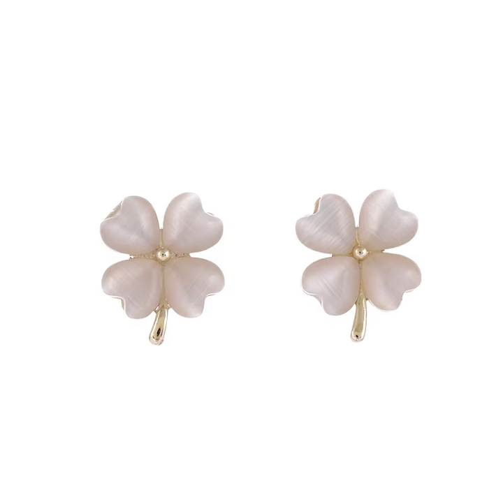 Opal Four Leaf Clover Earrings