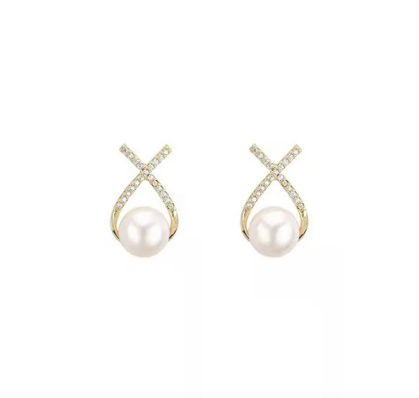 Geometrical Pearl Earrings