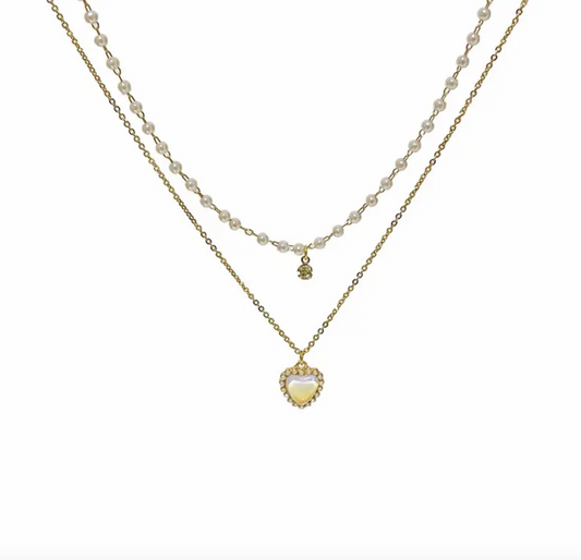 Pearl Double layer Choker Necklace