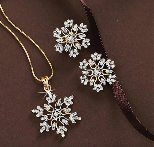 Snowflake Pendant Necklace Set
