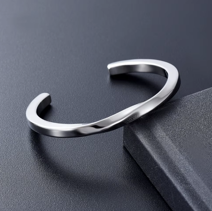 Silver Viking Open Cuff Bracelet