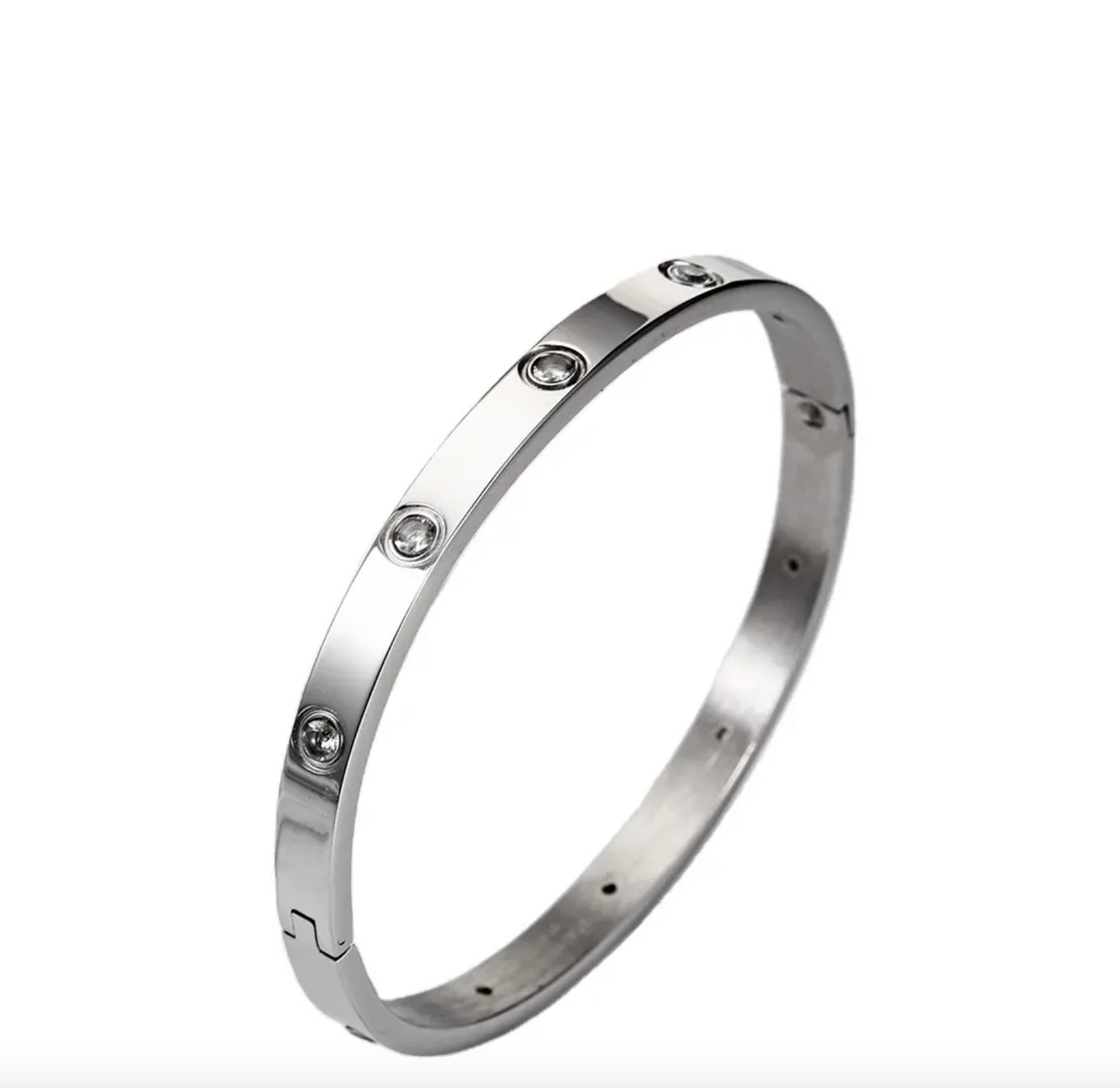 Crystal Cubic Zirconia Silver Bracelet