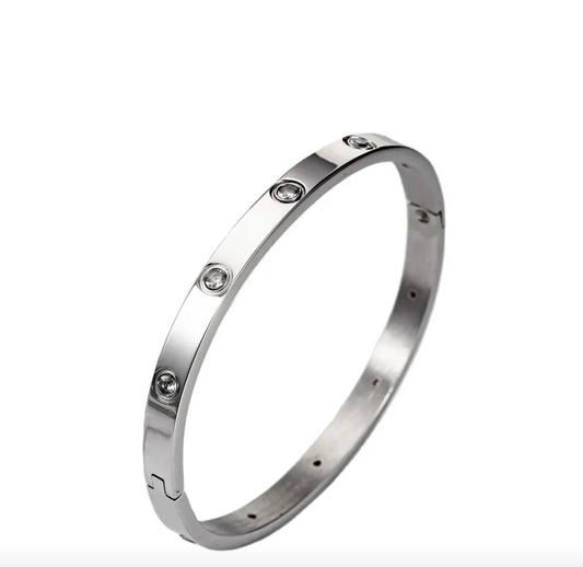 Crystal Cubic Zirconia Silver Bracelet