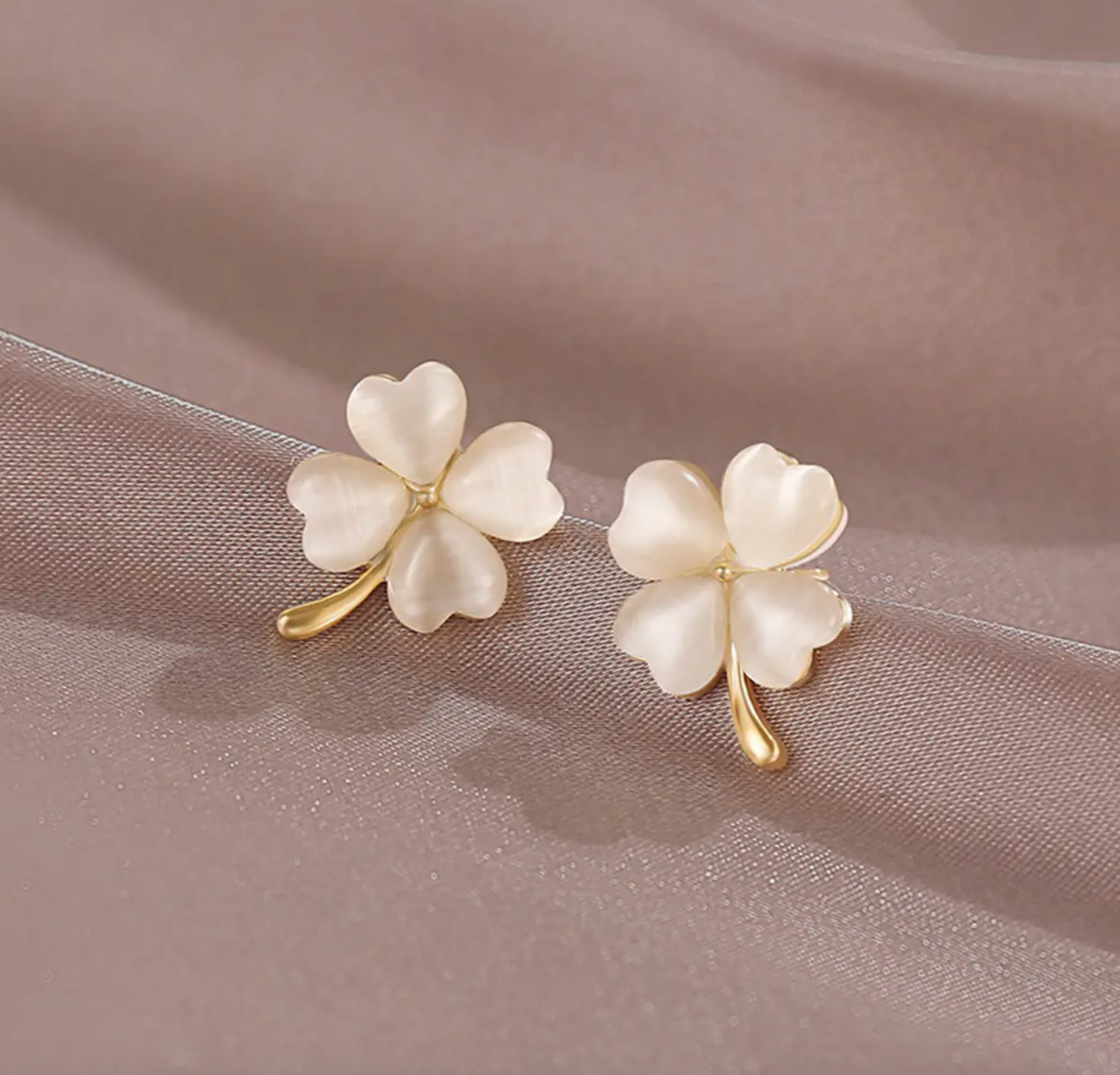 Opal Four Leaf Clover Earrings