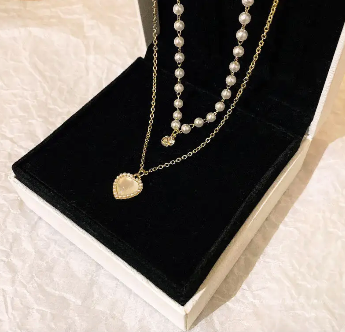 Pearl Double layer Choker Necklace